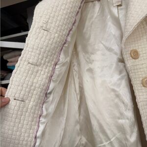 Marciano 90’s cream jacket..Women's  Textured Belted Coat